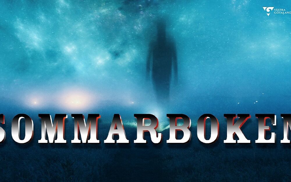 en silhouette av en människa mot en blå bakgrund