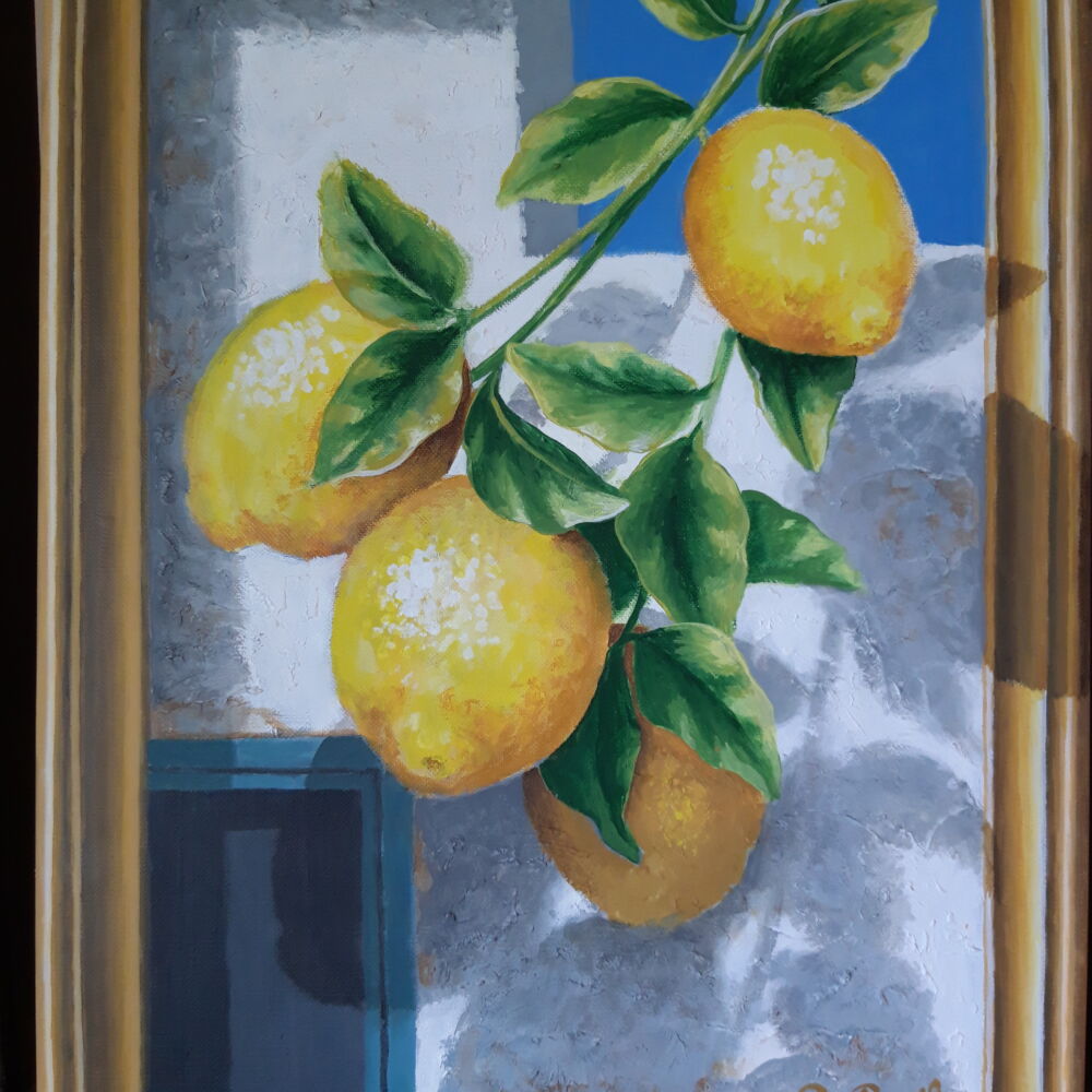 Tavla med citoner på