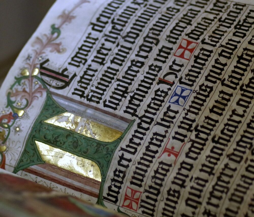 uppslag ur en bok från medeltiden