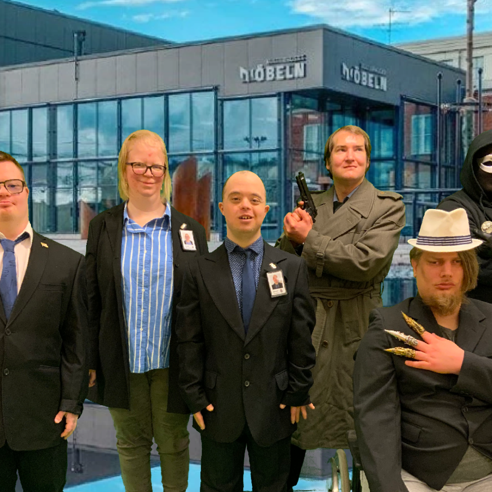 en grupp människor stor framför kulturhuset