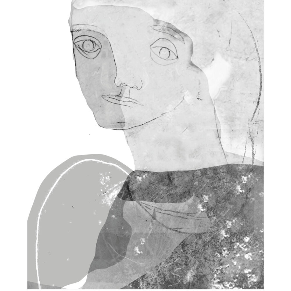 svart-vit bild på en kvinna