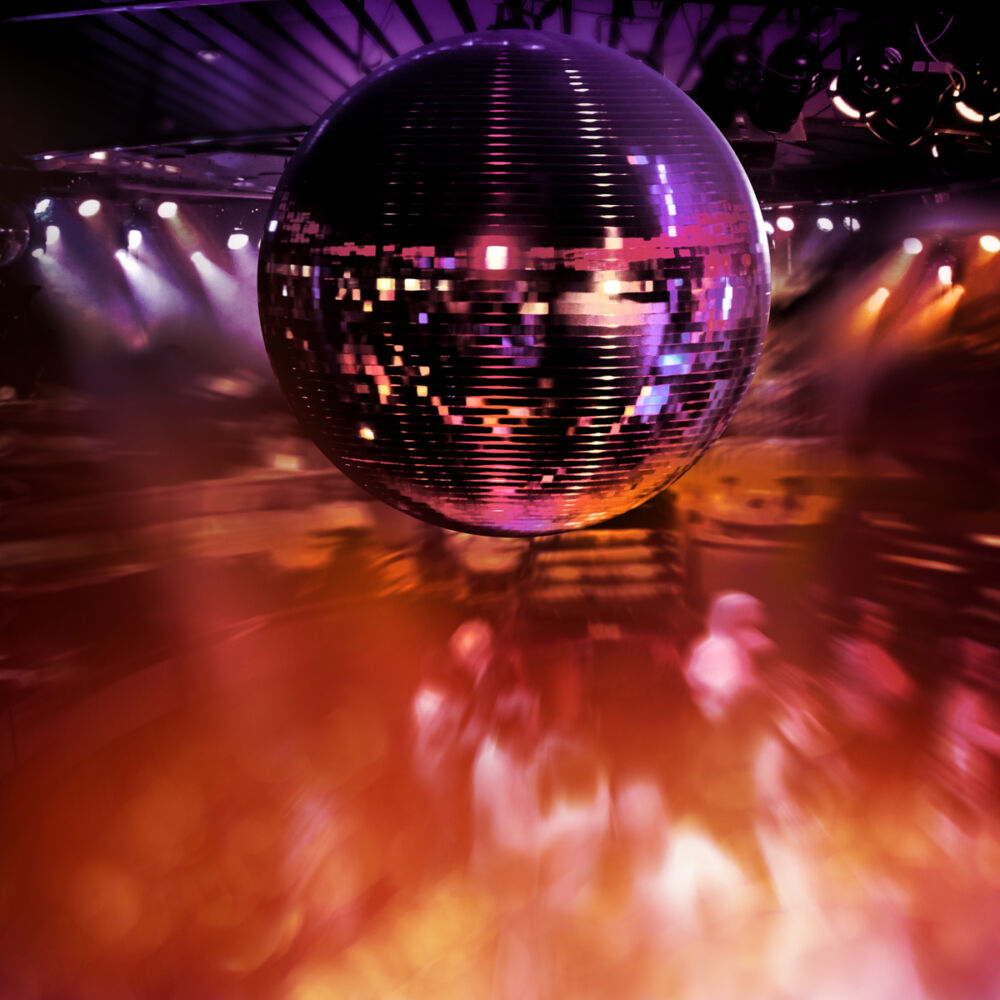 discokula med rosa ljus